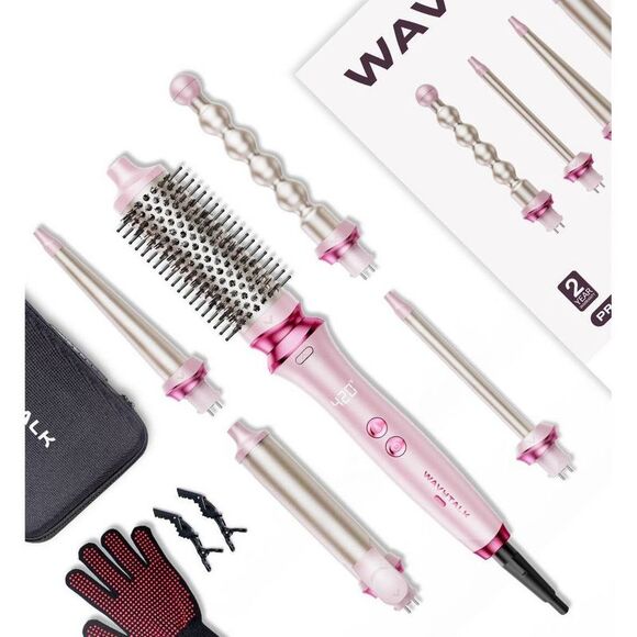 Wavytalk - Heatwave Pro 5-in-1 Curling Wand Set, Inc Pink - Picture 8 of 13